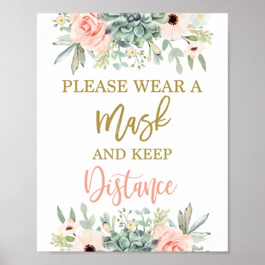 Gelieve een maskersucculenteken-teken te draag poster (Voorkant)