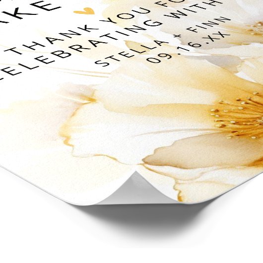 Gelieve een witte gouden bloem te nemen poster (Hoek)