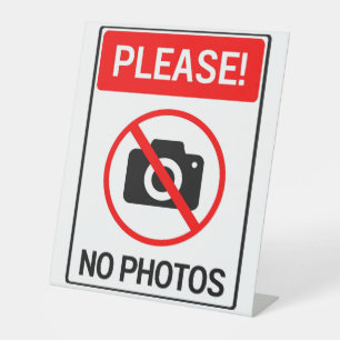 Gelieve Geen Foto's Privacy Reclamebord Met Voetstuk