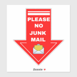 Gelieve geen junk mail teken - rode pijl sticker