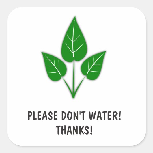 Gelieve geen water Stickers - Planten (Voorkant)