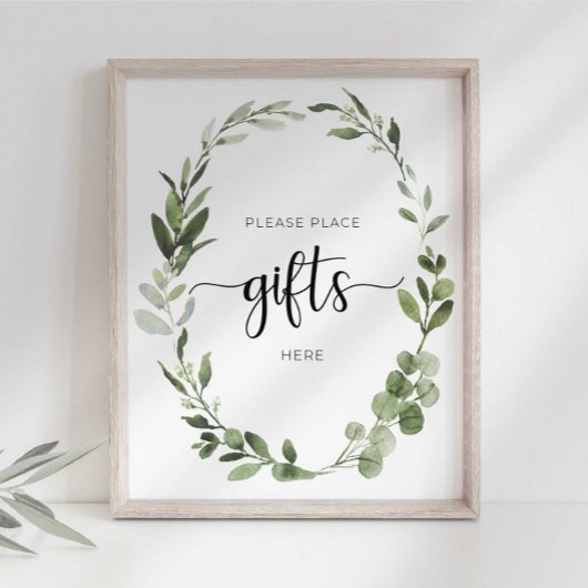 Gelieve Geschenken Hier Te Plaatsen Feestbord Poster