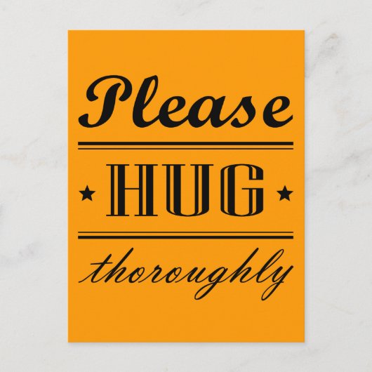 Gelieve grondig te knuffelen briefkaart (Voorkant)