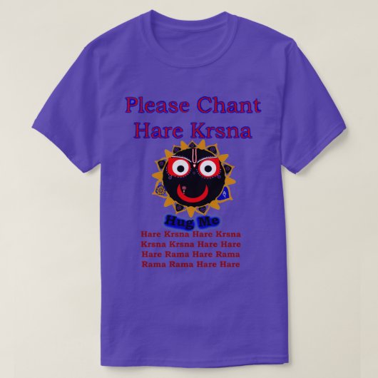 Gelieve Hare Krsna Jagannath Hug me te roepen T-shirt (Design voorkant)