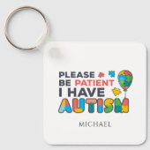 Gelieve het adres van de Autism-bewustwording van  Sleutelhanger (Voorkant)