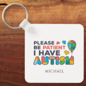 Gelieve het adres van de Autism-bewustwording van  Sleutelhanger (Voorkant)