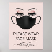 Gelieve het gezichtsmasker Beauty Salon Spa Safety Poster (Voorkant)
