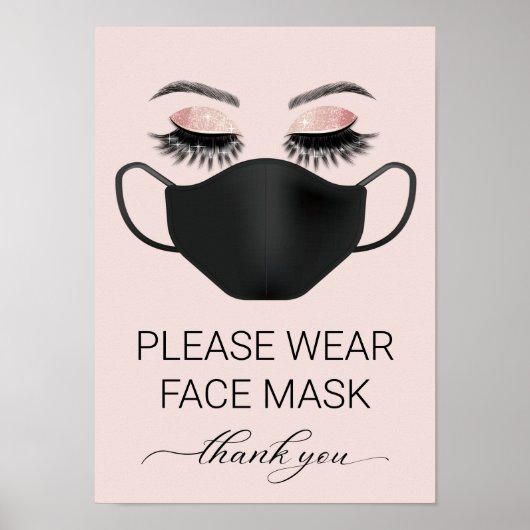 Gelieve het gezichtsmasker Beauty Salon Spa Safety Poster (Voorkant)