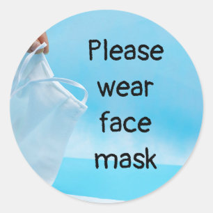 Gelieve het gezichtsmasker van het gezichtsmasker ronde sticker