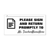 "GELIEVE HET SIGN TE SIGN EN TERUG SNEL AAN"Rubber Rubberstempel (Afrduk)