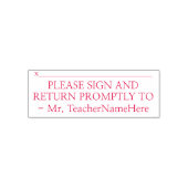 "GELIEVE HET SIGN TE SIGN EN TERUG SNEL AAN"Rubber Zelfinktende Stempel (Design)