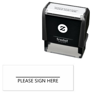 Gelieve hier te tekenen   Modern Signature Line Zelfinktende Stempel