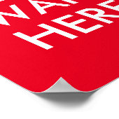 Gelieve hier te wachten Bericht rood Poster (Hoek)