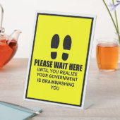 Gelieve hier te wachten reclamebord met voetstuk (Insitu)