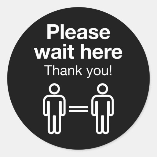 Gelieve hier te wachten ronde sticker (Voorkant)