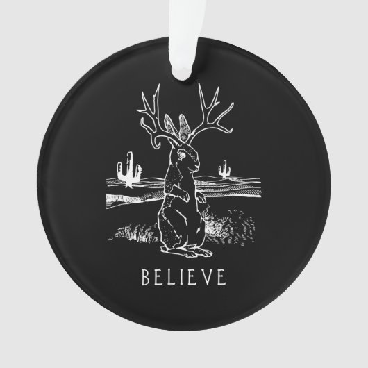 Gelieve Jackalope Cryptid Rabbit Bunny Apparel Ornament (voorkant)