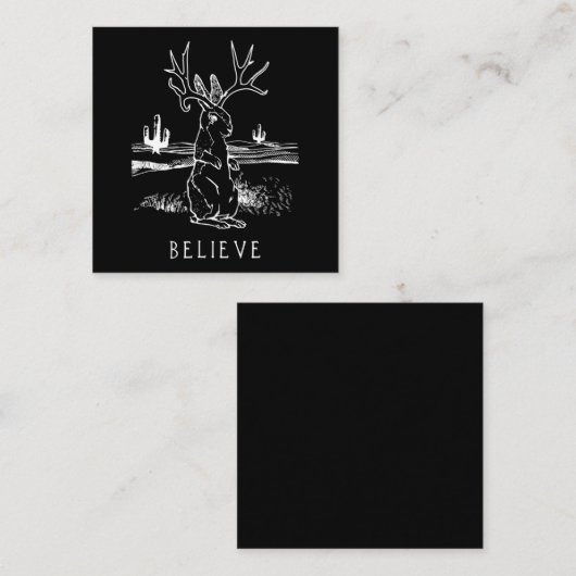 Gelieve Jackalope Cryptid Rabbit Bunny Apparel Vierkante Visitekaartje (Voorkant / Achterkant)