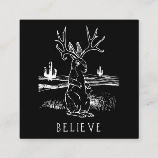 Gelieve Jackalope Cryptid Rabbit Bunny Apparel Vierkante Visitekaartje