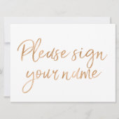 "Gelieve jouw naam te ondertekenen" Stijlvol Roos Kaart (Voorkant)