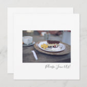 Gelieve mee te doen met Coffee Cheesecake Flat Kaa Bedankkaart (Voorkant / Achterkant)