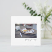 Gelieve mee te doen met Coffee Cheesecake Flat Kaa Bedankkaart (Staand voorkant)