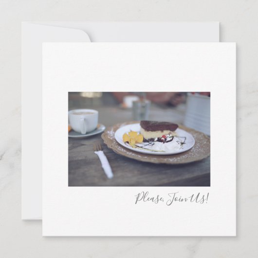 Gelieve mee te doen met Coffee Cheesecake Flat Kaa Bedankkaart (Voorkant)