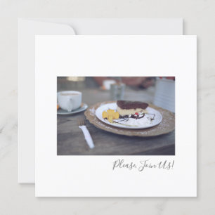 Gelieve mee te doen met Coffee Cheesecake Flat Kaa Bedankkaart