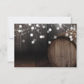 Gelieve met de hand te reageren Houten vat & licht RSVP Kaartje (Achterkant)