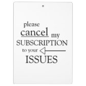 Gelieve mijn abonnement op je problemen op te zegg klembord (Achterkant)