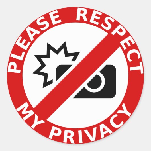 Gelieve mijn privacy te respecteren ronde sticker (Voorkant)