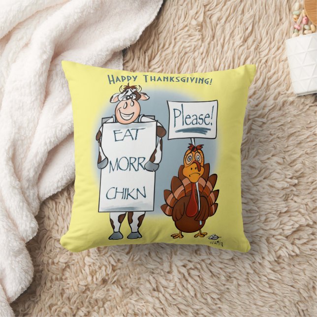 Gelieve Navy Yellow Thanksgiving Day Sierkussen (Deken)