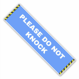 Gelieve niet aan te kloppen bord - Blauw Sticker