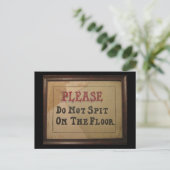 Gelieve niet op de vloer te draaien briefkaart (Staand voorkant)