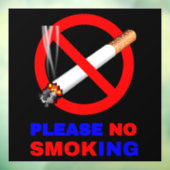 Gelieve Niet te Roken Symbool Raamsticker (Vel 3)