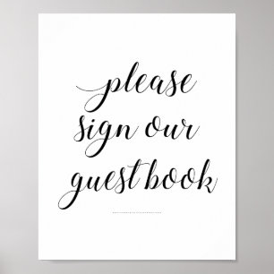 Gelieve Ons Gastboek Te Ondertekenen Elegante Trou Poster