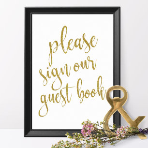 Gelieve Ons Gastenboek te Ondertekenen 8x10 Trouwb Poster