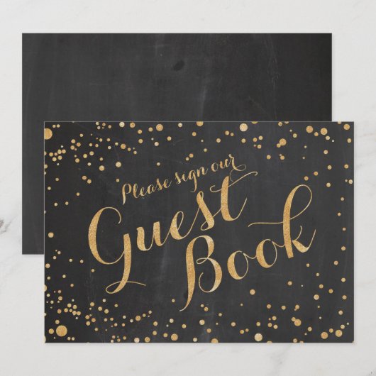 Gelieve ons gastenboek te tekenen Huwelijksbord, Kaart (Voorkant / Achterkant)