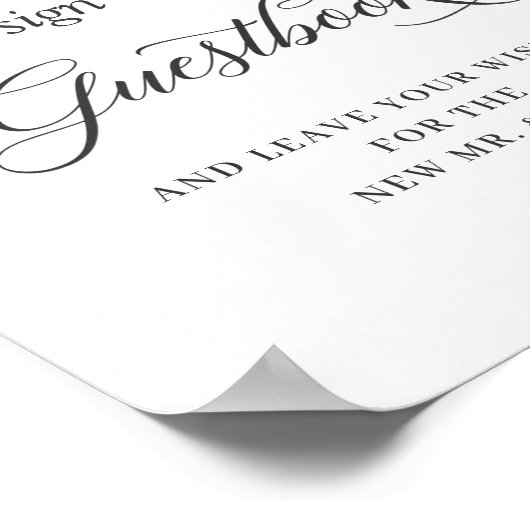 Gelieve ons Guestbook Boho Dusty Blue Floral te on Poster (Hoek)