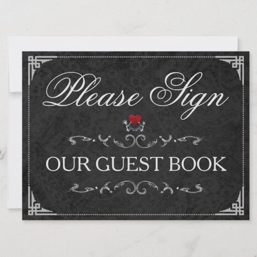 Gelieve ons GuestBook Halloween Skeletons te onder Kaart (Voorkant)
