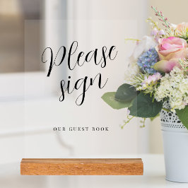 Gelieve ons trouwgastenboek acrylaat te tekenen acryl bord