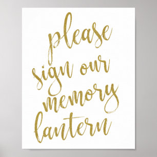 Gelieve onze Herinneringslantaarn 8x10 Trouwbord t Poster