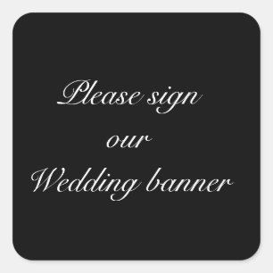 Gelieve onze trouwbanner-vierkante sticker te onde