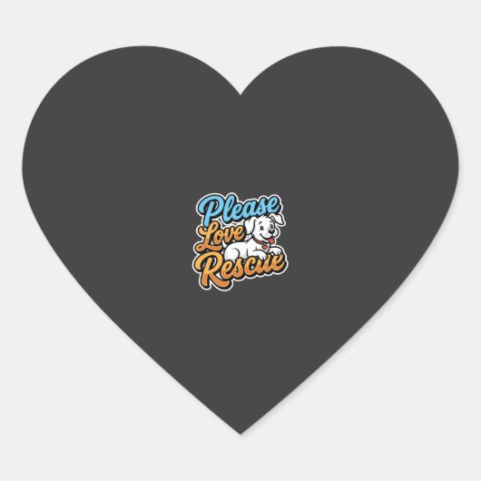 Gelieve Reddingshond Te Liefhebben Hart Sticker (Voorkant)