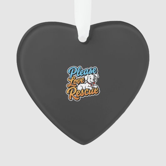 Gelieve Reddingshond te Liefhebben Ornament (voorkant)