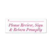 "Gelieve snel te Reviewen, te ondertekenen en teru Zelfinktende Stempel (Design)