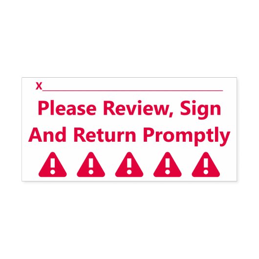 "Gelieve snel te Reviewen, te ondertekenen en teru Zelfinktende Stempel (Design)