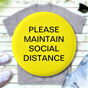 Gelieve sociale afstand te bewaren Aangepaste teks Ronde Button 3,2 Cm