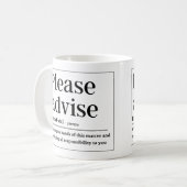 Gelieve te adviseren Funny Definition Koffiemok (Voorkant links)