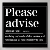 Gelieve te adviseren Funny Definition Poster (Voorkant)