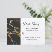 Gelieve te antwoorden RSVP Classic Black met Goude (Staand voorkant)